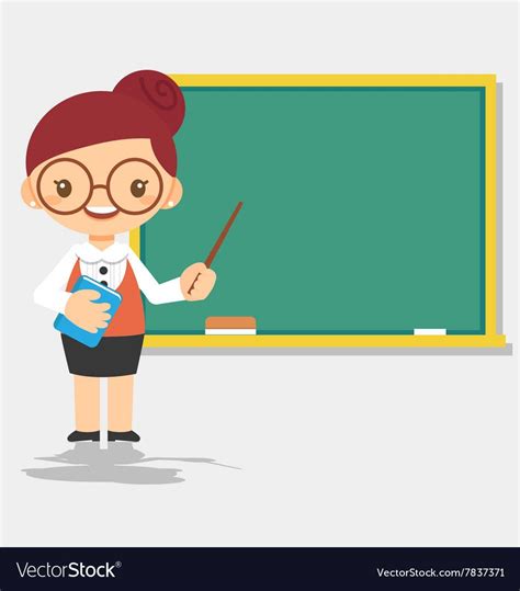 Female Teacher Character In Front Of Blackboard Download A Free