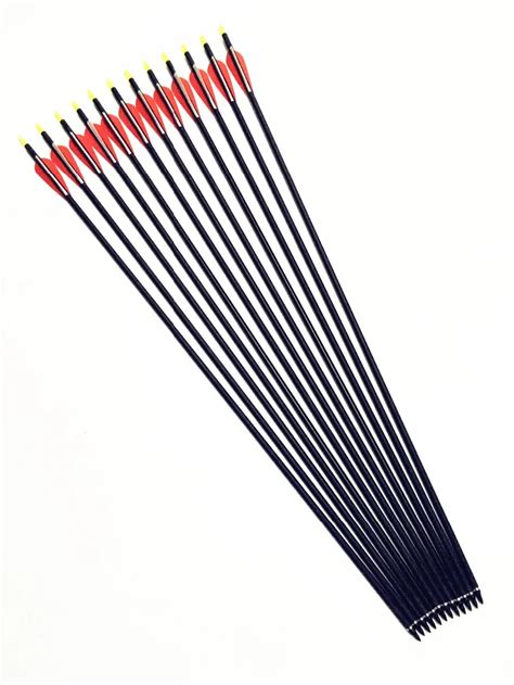 12pcs 32 Spine 500 Archery Hunting Carbon Arrows For Recurve Bow With