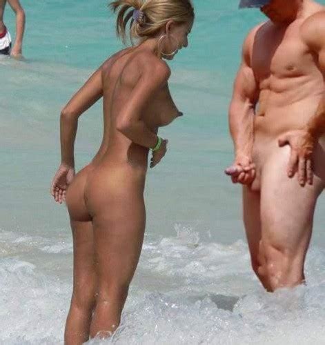 Beach Erect Nipples Handjobs