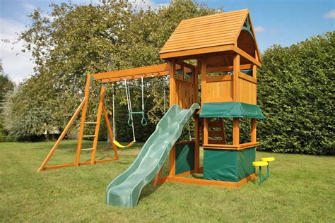 To locate the foundation, build the perimeter of the floor frame first. Myers Climbing Frame With Wooden Roof and Monkey Bars