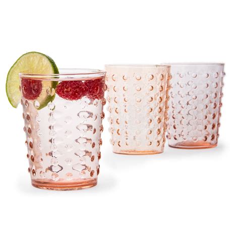 Vintage Pink Hobnail Tumbler Drinking Glass