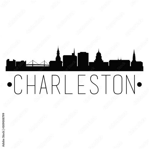 Charleston South Carolina City Skyline Silhouette City Design Vector