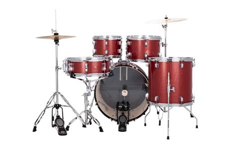 Ludwig Accent Drive Outfit Lc19214 Red Sparkle 5 Piece Complete