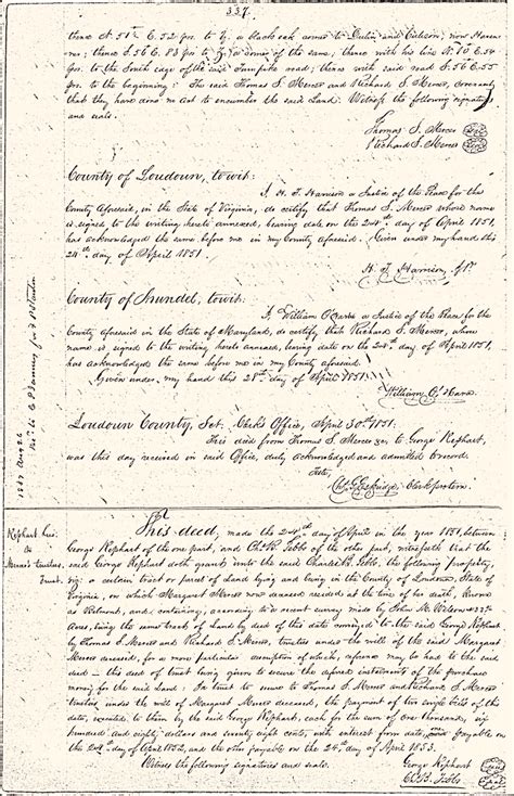 Belmont Deed From Margaret Mercer To George Kephart April 24 1851