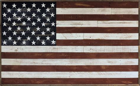 Rustic Reclaimed Barnwood American Flag Wall Art ⋆ Allbarnwood