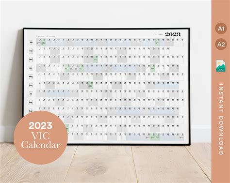 Victoria Australia Calendar 2023 Wall Planner Includes School