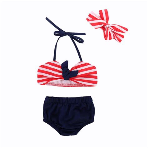 2018 Cute Sailor Child Bikini Swimsuit Swimwear High Waisted Swimsuit