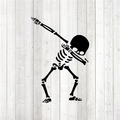 Skeleton Doing The Dab Dance Vector Cutting File For Silhouette Cameo