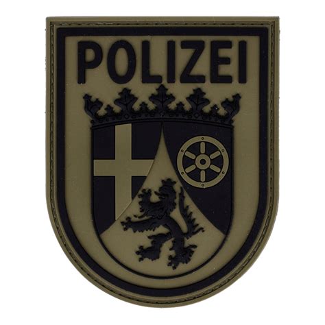 Rubberpatch Polizei Rheinland Pfalz Steingrauoliv 500