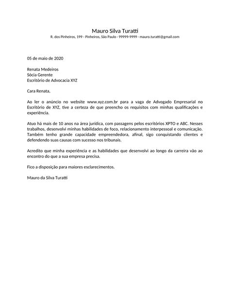 Carta De Apresentacao Exemplos