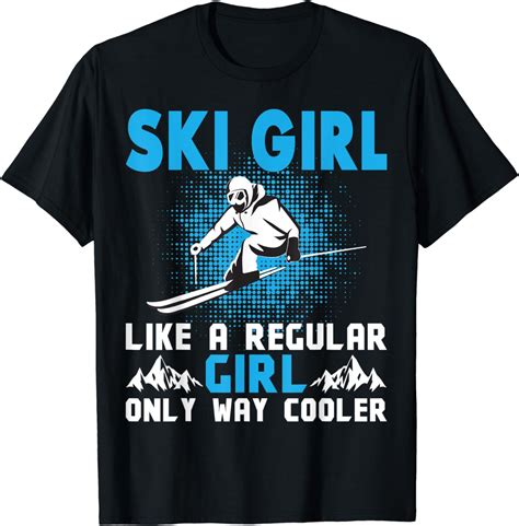 Distressed Ski Girl Tee Skiing Girls Winter Sports T Shirt Uk Fashion