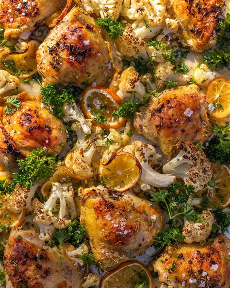 This is one of those recipes that is good to bring out of the archive. Greek Baked Chicken Thighs with Cauliflower | Recipe in ...