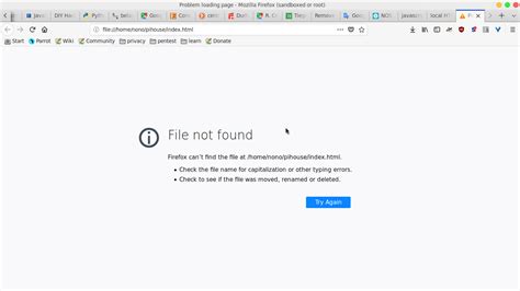 Javascript Local Html File In Browser Showing File Not Found Error