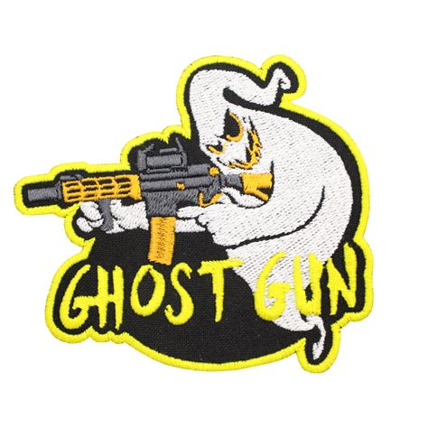 Ghost Gun Logo Ghostbusters Embroidered Iron On Velcro Sleeve Patch