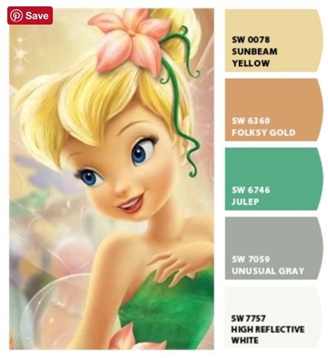 Disney Tinkerbell Inspired Color Palette Disney Princess Colors Movie Color Palette Disney