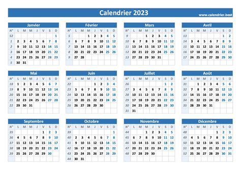 Semaine Dates Calendrier Et Planning Hebdomadaire Imprimer