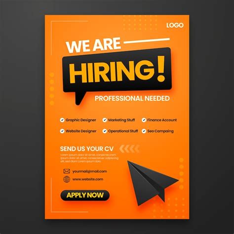 Free Vector Gradient Hiring Poster And Flyer Template