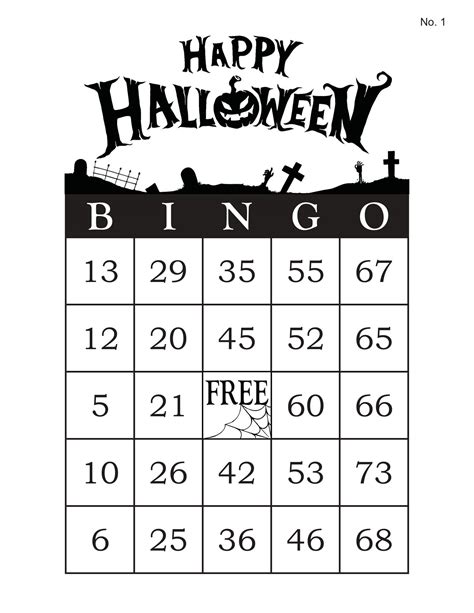 1000 Halloween Bingo Cards Pdf Download 1 Per Page Instant Etsy