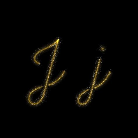 Premium Vector Gold Glitter Letter J Star Sparkle Trail Font