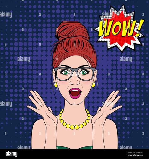 Vector Surprised Woman In The Pop Art Comics Style Stock Vector Image