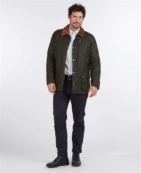 Barbour Lightweight Ashby Waxed Cotton Jacket In Green Barbour