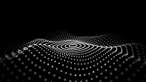 Onda circular abstracta con puntos móviles flujo de partículas