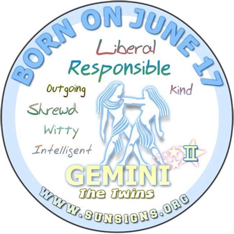Know about your birthday tarot cards, numerology, lucky numbers, lucky colors, birthstones, lucky days. June 17 - Birthday Horoscope Personality - Sun Signs ...