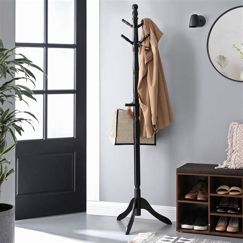 Vasagle Coat Rack Solid Wood Coat Stand Free Standing Hall Coat Tree