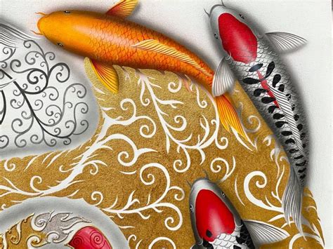 Best Koi Fish Chinese Painting For Sale Royal Thai Art