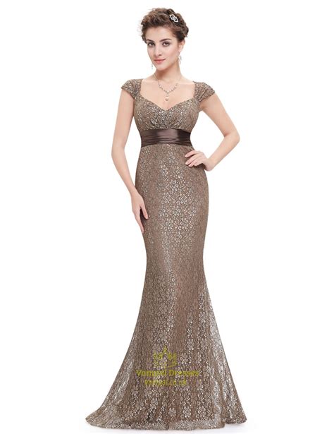 Cap Sleeve Sweetheart Neckline Empire Waist Lace Mermaid Prom Dress Vampal Dresses