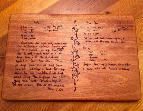 Grandmothers Handwritten Recipe Cutting Board Engraved With Etsy