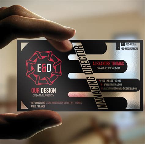 Create digital business cards for over 10 employees on a single account. E D media Transparent Business Card - DesignCoral