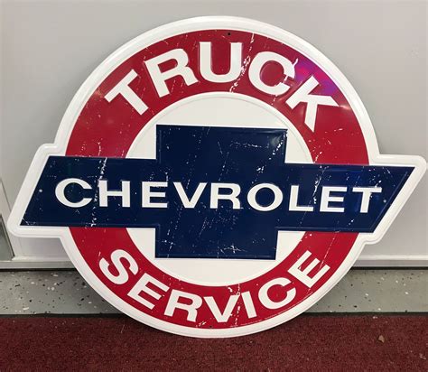 Chevrolet Truck Service Embossed Metal Sign New Reproduction