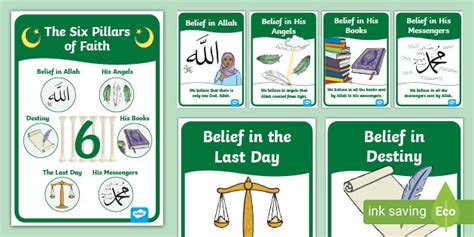 The Six Pillars Of Faith Display Posters