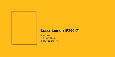 Behr Laser Lemon P290 7 Paint Color Codes Similar Paints And Colors