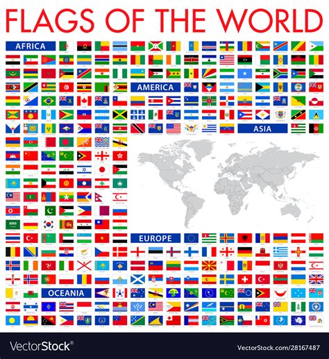 All World Flags Icon Set Royalty Free Vector Image
