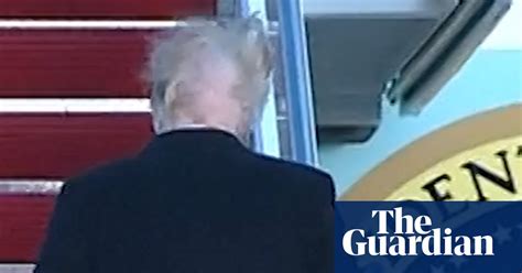 Donald Trumps Hair Blown Apart By The Wind Video Us News The