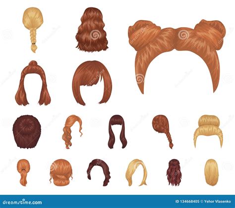 Female Hairstyle Cartoon Icons In Set Collection For Design Stylish