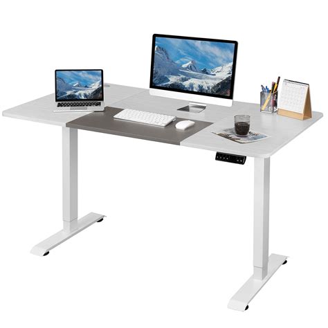 Lacoo Electric Height Adjustable Standing Desk With 55 Inch Wooden