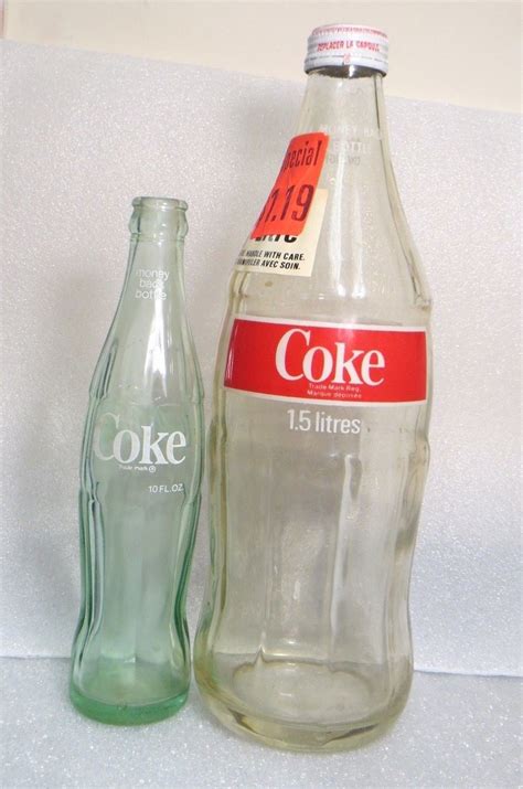 Rare Vintage Coca Cola 15 Liter Glass Bottle 10oz Green White Print