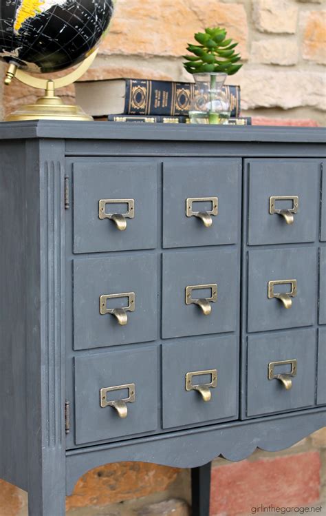 Upcycled Record Cabinet To Faux Card Catalog Girl In The Garage