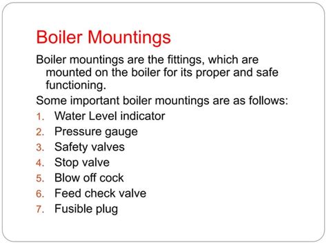 Boiler Mountings And Accessories Guide Ppt
