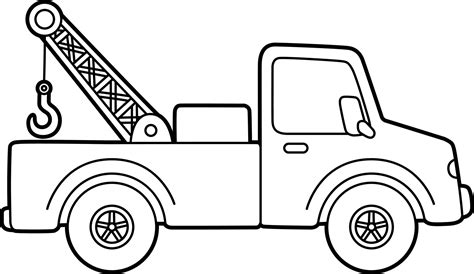 Tow Truck Coloring Page Isolated For Kids 5162687 Vector Art At Vecteezy