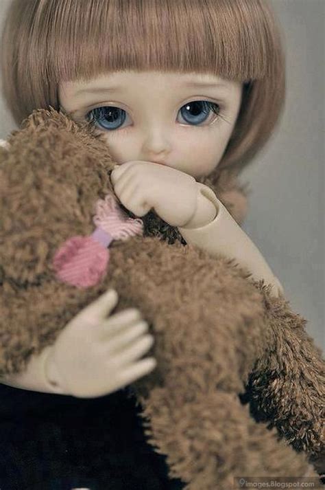 Sad Doll Girl Alone Cute With Teddy Hug