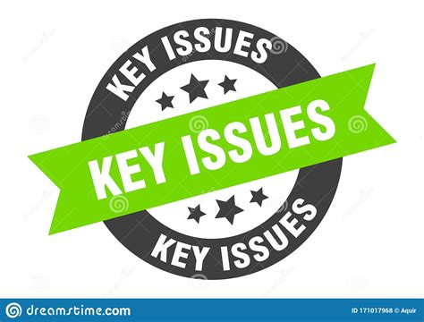 Key Issues Sign. Key Issues Round Ribbon Sticker. Key Issues Stock Vector - Illustration of 