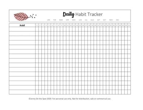 Printable Habit Tracker Templates Free For Habit Tracker