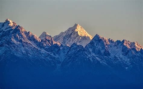 Landscape Nature Mountains Snowy Peak Summit Sunlight Himalayas