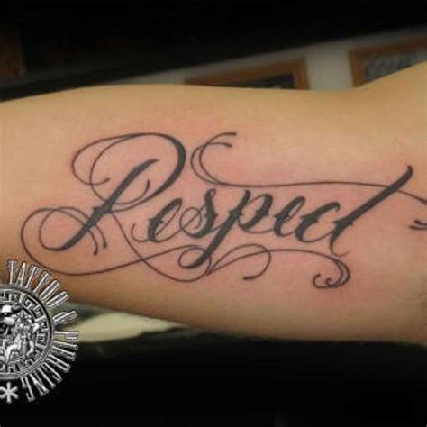 Respect Tattoo On Inner Bicep Respect Tattoo Word Tattoos Tattoos