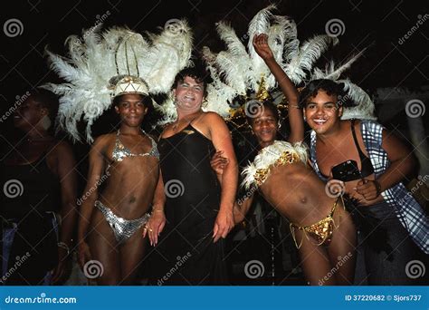 Group Portrait Of Transvestites Carnival Brazil Editorial Photography Image Of Dressed