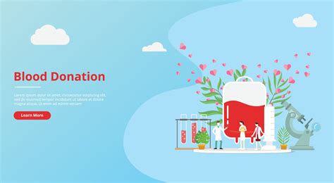 Blood Donation Concept For Website Template Banner 3216571 Vector Art